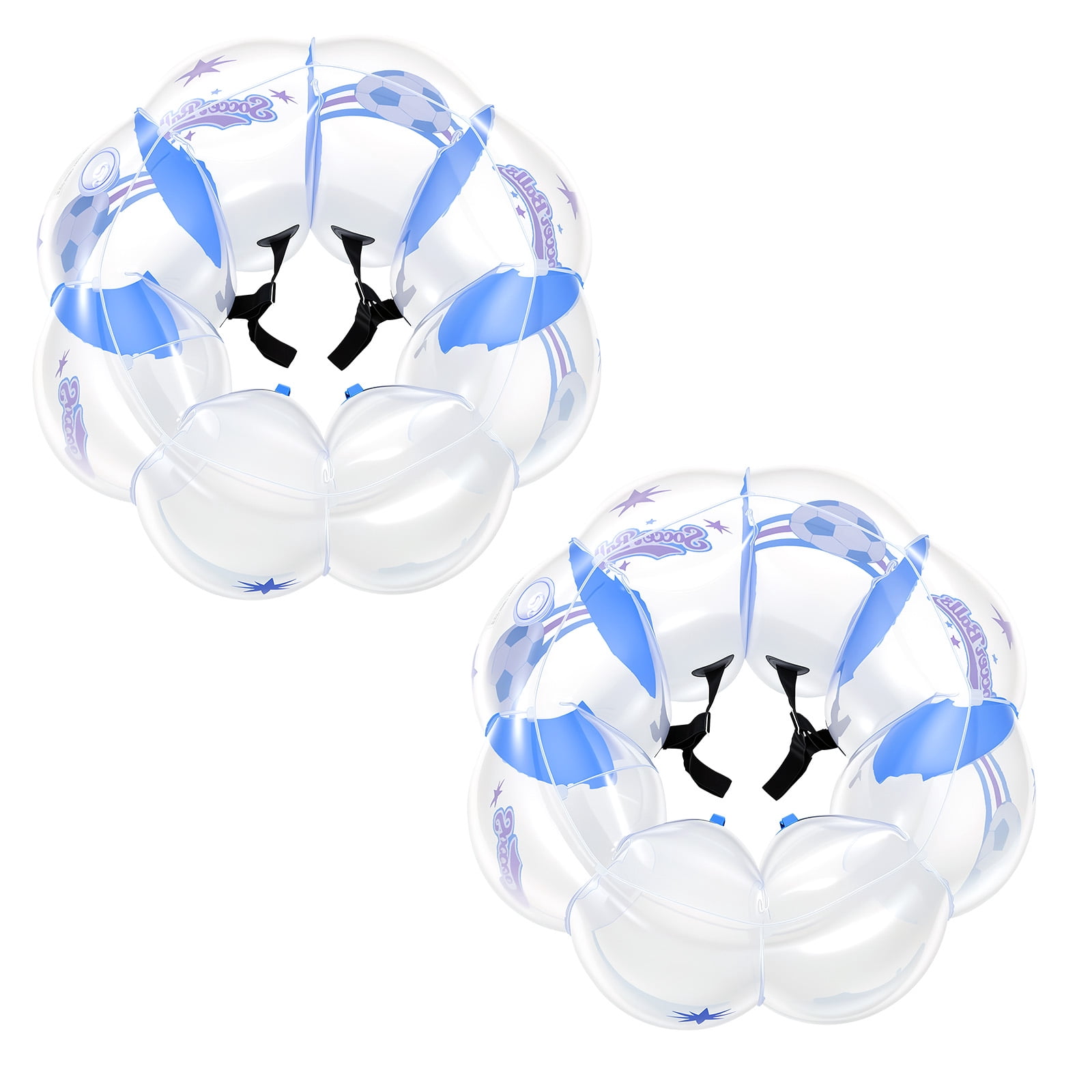 KFFKFF 2-Pack Inflatable Bumper Balls 4FT Human Bubble for Teens Transparent, Ideal for Backyard, Camping, Lawns, and Outdoor Team Activities, Durable PVC Material, Sumo Hamster Ball with Handles
