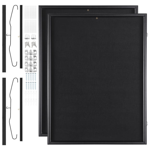 KFFKFF 2-Piece Set of Jersey Display Frames, Dimensions: 23.3x31.2x1.5 inches, Secure Locking Jersey Shadow Boxes with PC Glass Offering 98% UV Protection, Includes Hangers