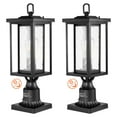thumbnail image 1 of KFFKFF 2 Set Twilight to Sunrise Outdoor Post Light, 17.72 in, Weather-Resistant Post Lighting with 3.5 in Mounting Base Glass Cover, Surge-Resistant Outside Pole Light for Patio Garden Walkway, 1 of 9