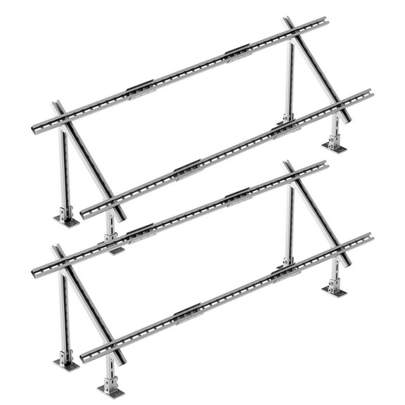 KFFKFF 2 Sets Multi-Pieces Solar Panel, Flexibly Adjustable 30-60 Multi-Unit Solar Panel Holders for 4-8PCS Solar Panels, Durable Carbon Steel Solar Panel Base for Agricultural Lands