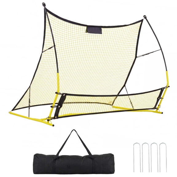 KFFKFF 2-in-1 Soccer Rebounder Net, Durable Fiberglass Poles and Iron Frame for Passing and Control Practice, Easy-to-Assemble Training Equipment for Teens and Adults, 72" x 43"