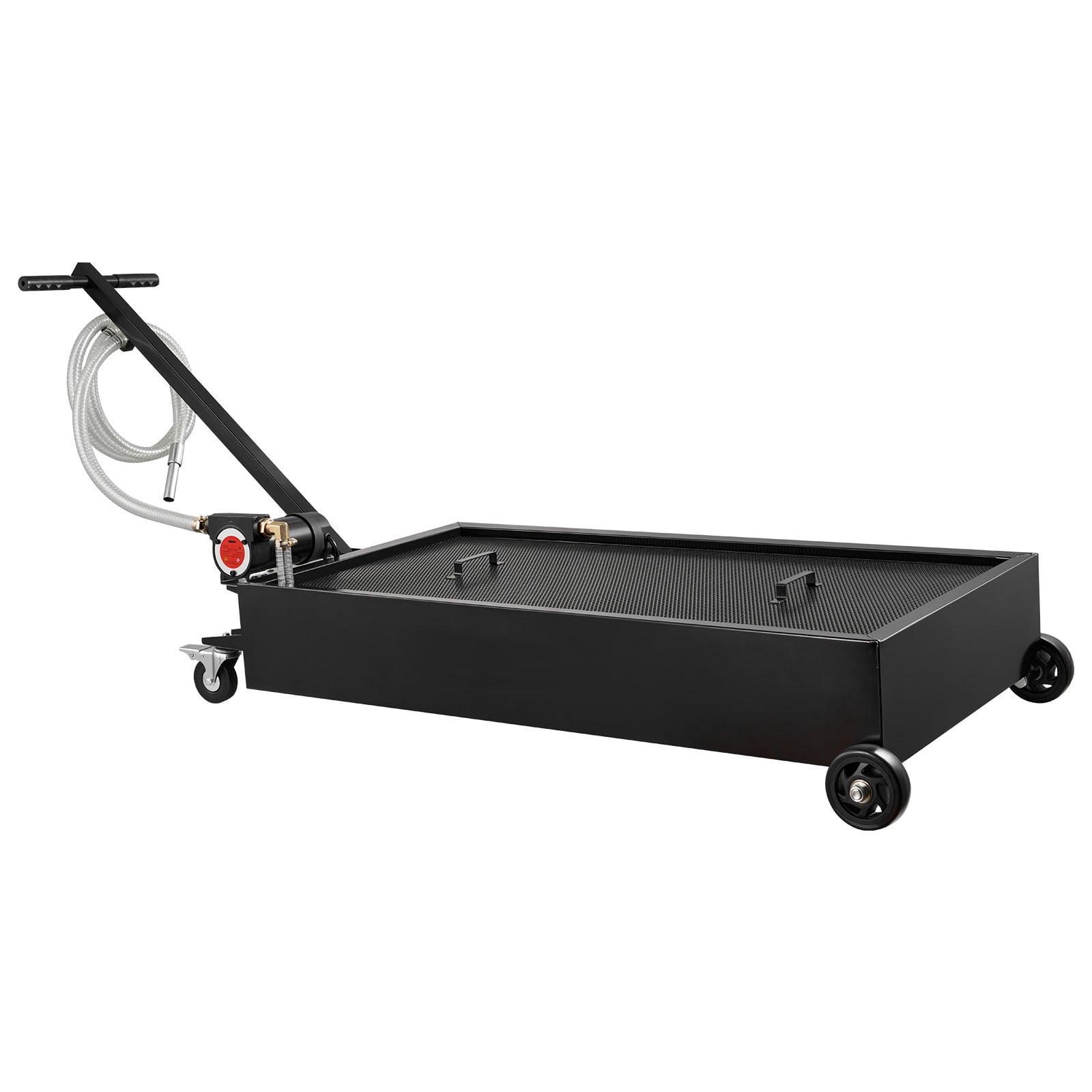 KFFKFF 20-Gallon Low Profile Oil Drain Pan with Electric Pump and 7.2 ft Hose, Durable and Leak-Resistant Design for Cars, SUVs, Trucks, Motorcycles, and ATVs