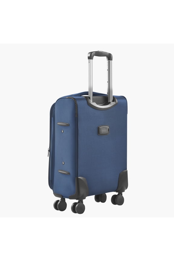 20-Inch Expandable Softside Luggage with Spinner Wheels, Lightweight Carry-On Suitcase with TSA Lock and Extra Storage Pocket, Blue