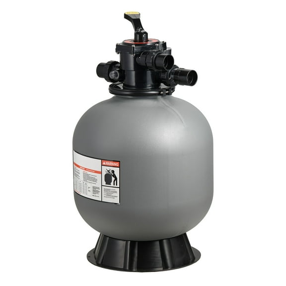 KFFKFF 20-Inch Sand Filter System for Above-Ground and In-Ground Pools, 50 GPM Flow Rate, Features 7-Way Multi-Port Valve with Modes for Backwash, Rinse, Recirculate, Waste, Winter, and Closed