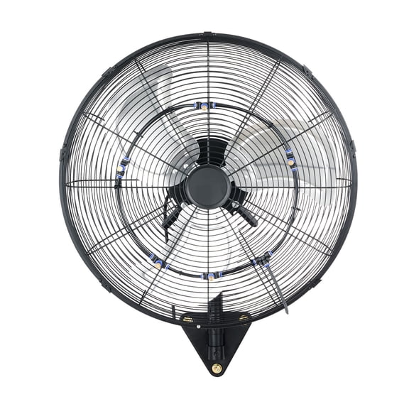 KFFKFF 20-Inch Wall-Mounted Fan with Oscillation, Misting, Remote Control, IP44 Rating, 3 Speeds, 18-Hour Timer, and Temperature Adjustment for Industrial, Commercial, Garage, Workshop, or Gym Use