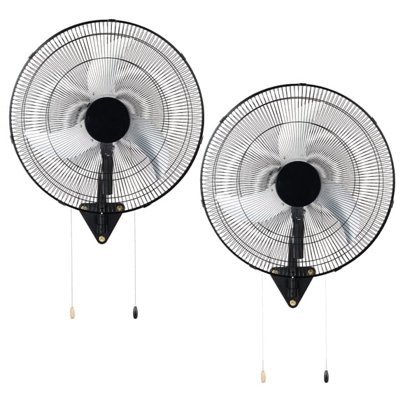 KFFKFF 20-Inch Wall-Mounted Oscillating Fan, 3-Speed Adjustable, Long-Distance Airflow, Rotatable Design for Industrial, Commercial, Garage, Workshop, Gym Use, Set of 2