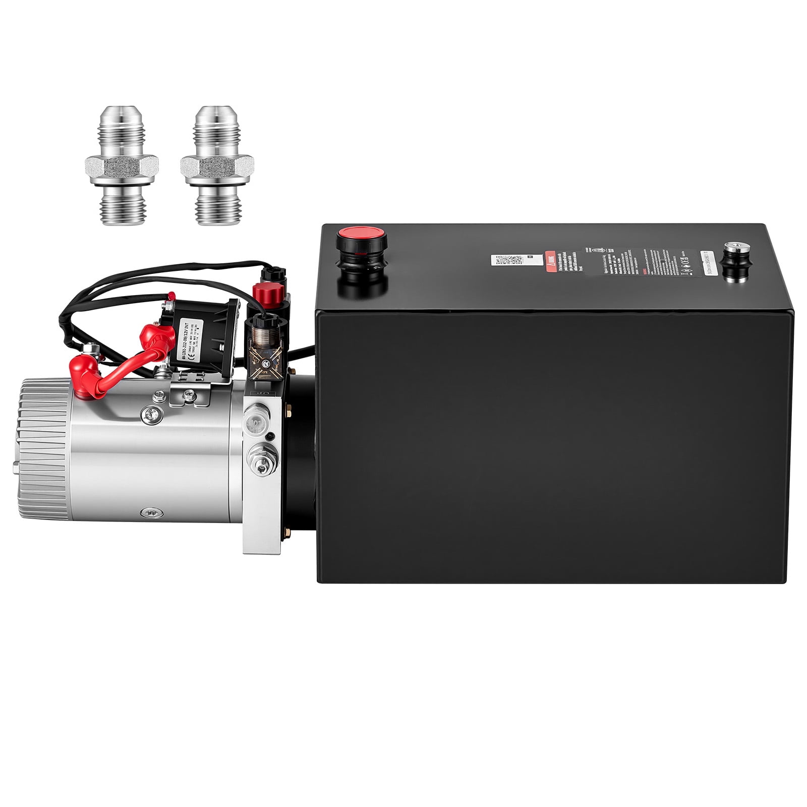 KFFKFF 20 Quart Hydraulic Pump, Double Acting Dump Trailer Unit, 3200 PSI Max Pressure & 0.91 GPM Flow Rate, DC 12V Hydraulic Power System for Dump Trailer and Vehicle Lifting (Horizontal Setup)