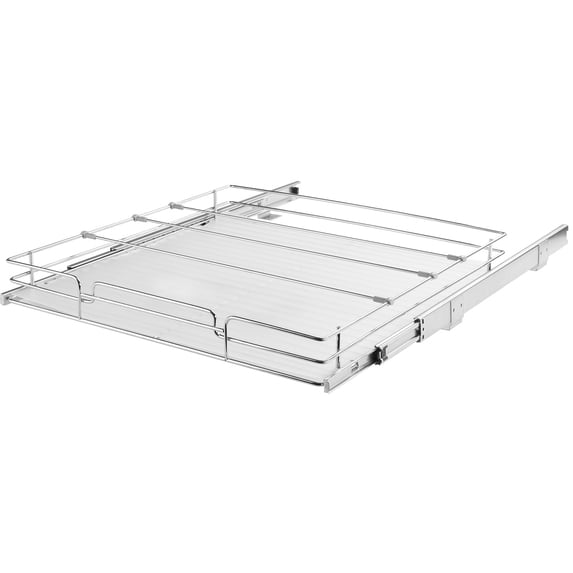 KFFKFF 20"W x 21"D Cabinet Storage Enhancer, Robust Slide Out Pantry Racks, Steel with Chrome Finish Roll Out Compartments, Glide Out Storage Solution for Household, Interior Kitchen Cabinet