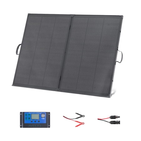 KFFKFF 200W Foldable Solar Panel with Frame, 23% High-Efficiency Portable Monocrystalline Solar Charger with 30A PWM Controller & MC4 Output, IP67 Waterproof for Outdoor Adventures