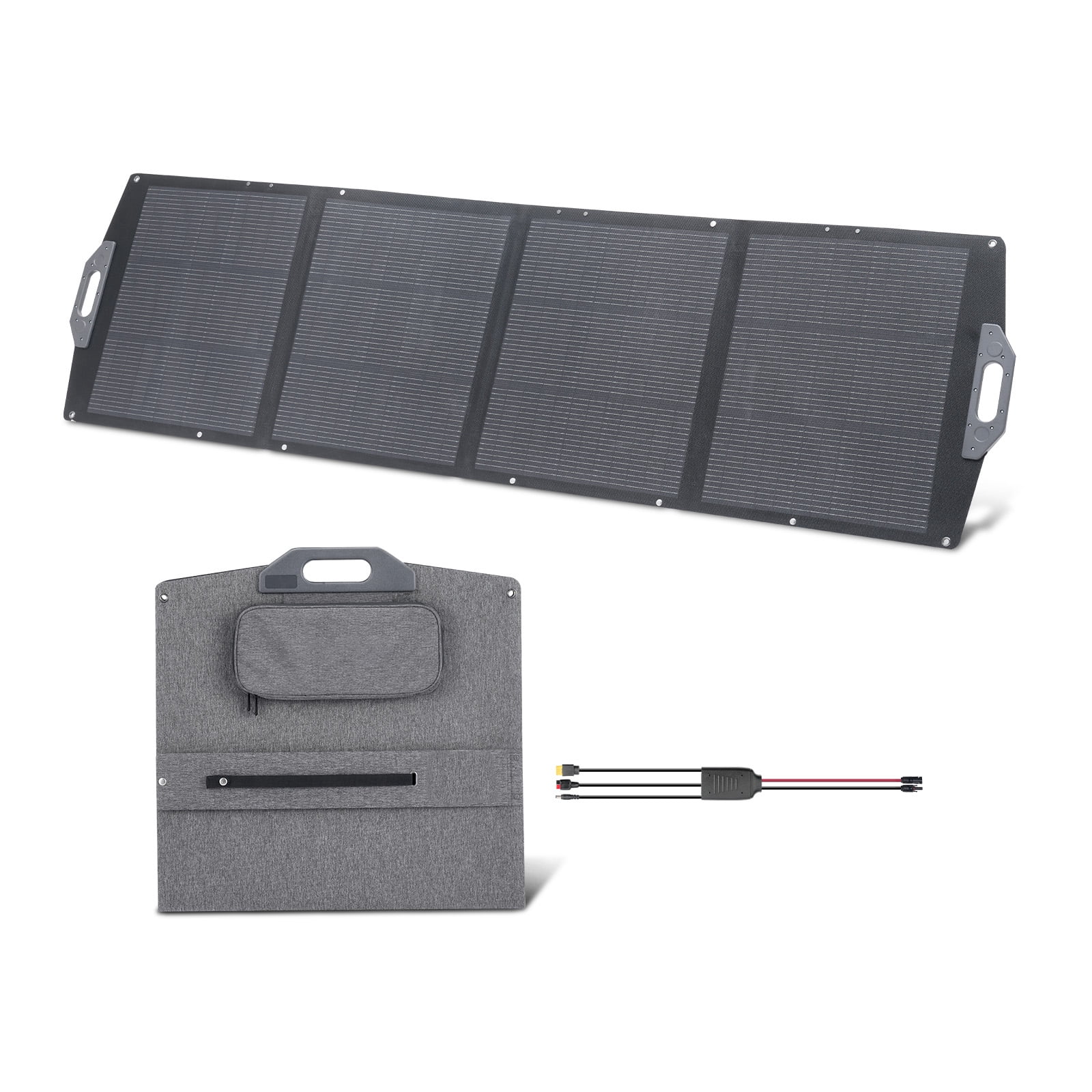KFFKFF 200W Foldable Solar Panel, Portable Monocrystalline Charger with High-Efficiency Output, Multiple Ports (MC4, USB-A, Type-C, DC), IP67 Waterproof for Outdoor Use, Camping, and Hiking