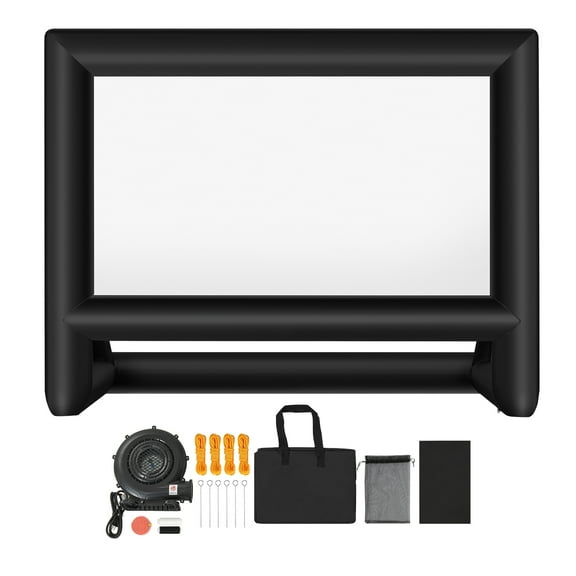 KFFKFF 20FT Inflatable Movie Screen with Storage Bag, 16:9 Projection Screen for Outdoor Events, Backyard Entertainment, and Home Theater Setup