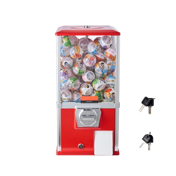 KFFKFF 21"H Gumball Machine - A Vintage Vending Coin Bank Dispenser with Red PS Exterior