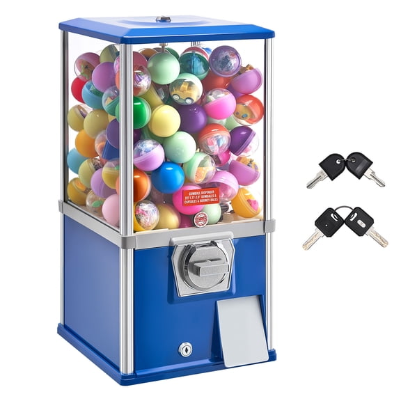 KFFKFF 21-Inch Tall Candy Vending Machine, Coin-Operated Dispenser for Shopping Centers, Supermarkets, Entertainment Venues, and Arcades, Accommodates Up to 180 1.77-Inch Round Candies