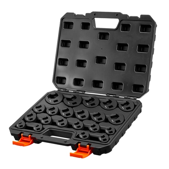 KFFKFF 21-Piece Metric Crowfoot Wrench Set, 1/2" and 3/8" Drive, Flare Nut Design, Includes Storage Case, Dual Size Markings on Tools and Case, Ideal for Maintenance Tasks