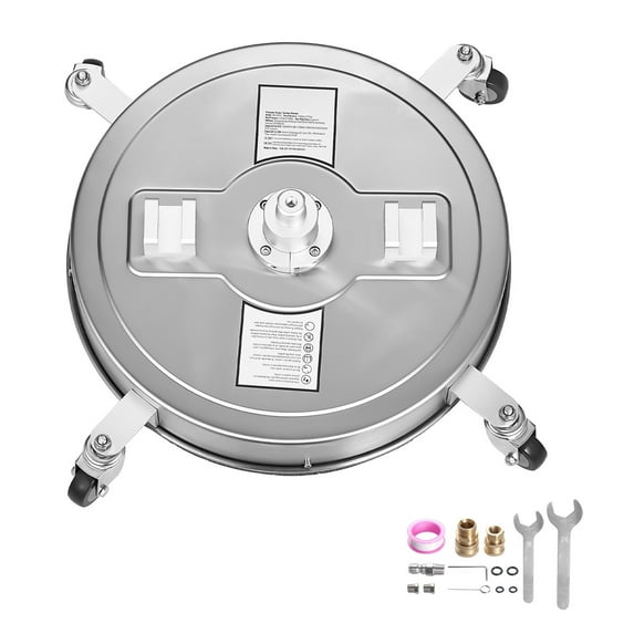 KFFKFF 21" Surface Cleaner for Pressure Washer, Stainless Steel Attachments for Pressure Washer with Quadruple Wheels, Maximum 4500 PSI, 3/8 Quick Connect, Dual Spray Nozzles, Twin Handle