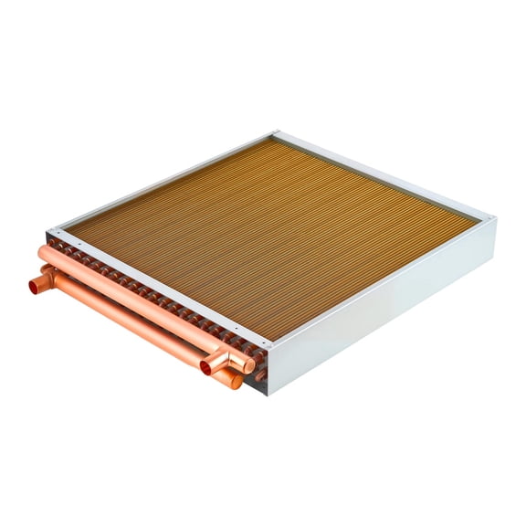 KFFKFF 22 x 22 in Water to Air Heat Exchanger, Finned Tube HVAC Coil with Copper Tubes & Aluminum Fins, 190K BTU Output for Hydronic Heating, Cooling Systems, and Outdoor Wood Furnaces