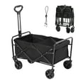 thumbnail image 1 of KFFKFF 220 lbs Heavy Duty Collapsible Folding Wagon 2 cu.ft Beach Wagon Cart,Made Of Durable 600D Oxford Fabric,One-touch Quick-folding Design For Easy And Space-saving Storage, 1 of 9