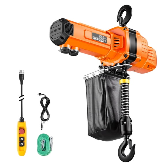 KFFKFF 2200 lbs Electric Chain Hoist, 10 ft Lift Height, 120V Single Phase Overhead Crane with 10 ft Wired Remote, G100 Chain Electric Lift for Factories, Warehouses, and Garages