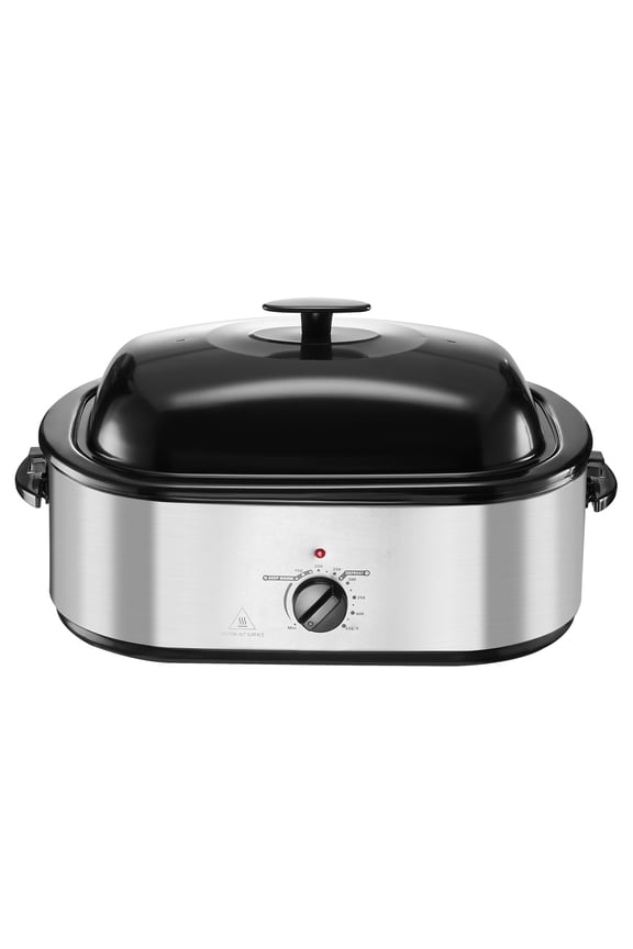 22QT Electric Roaster Oven with Adjustable Temperature, Multifunctional Cooking Appliance with Self-Basting Lid, Defrost & Warm Settings for Holiday Meals, Accommodates 26lb Turkey