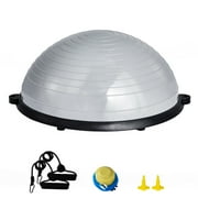 KFFKFF 23 Inch Ball Trainer Half Exercise Yoga Balance Stability Ball Resistance Band