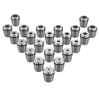HHIP 3903-0016 5C Round Collet Set – 24 Pieces, 3–26mm By 1mm, Hardened Tool Steel
