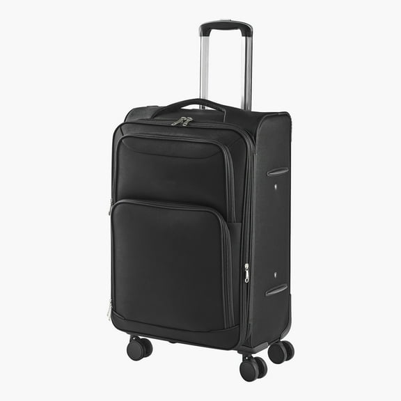 KFFKFF Softside Expandable Spinner Luggage 24" Checked Softside Spinner Luggage with Expandable Zippered Pocket and TSA Lock