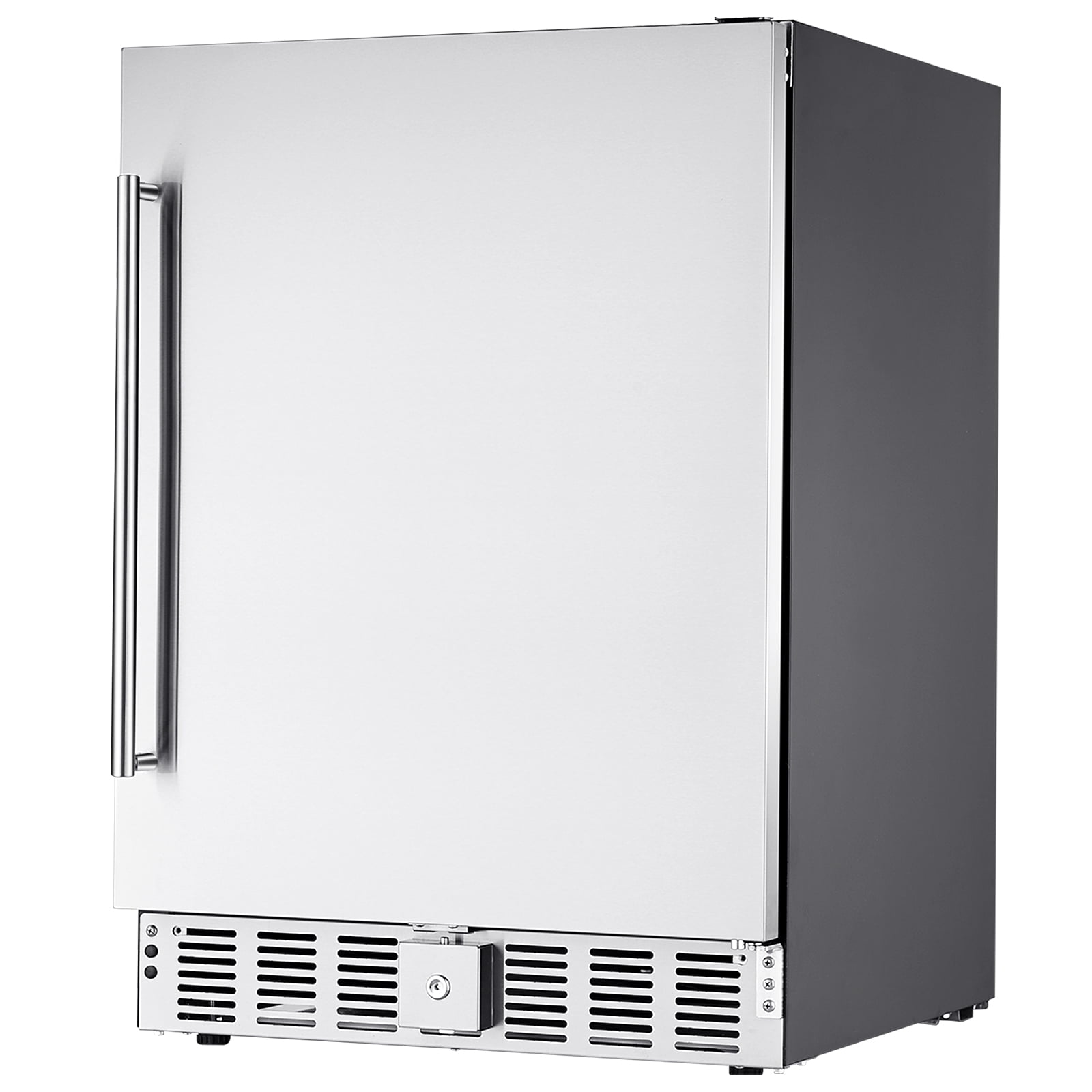 KFFKFF 24 Inch Under Counter Refrigerator, 180 Cans Beverage Refrigerator for Patio & Kitchen, Beverage Cooler for Home & Commercial Use