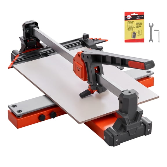 KFFKFF 24-Inch Manual Tile Cutter with Spring-Loaded Base, Adjustable Angle Fence, Tungsten Carbide Cutting Wheel, Precision Alignment System, Ideal for DIY Projects, Ceramic, Floor, and Wall Tiles