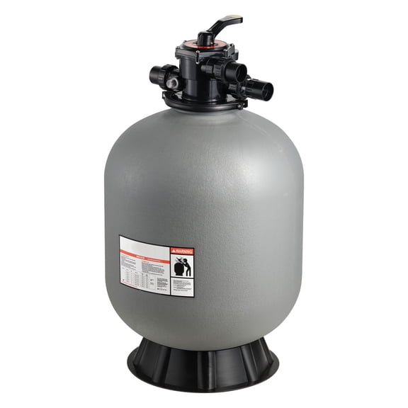 KFFKFF 7-Way Valve Sand Filter System for Above-Ground and In-Ground Pools PE, 24-Inch, 65 GPM Flow Rate, 1 x Sand Filter