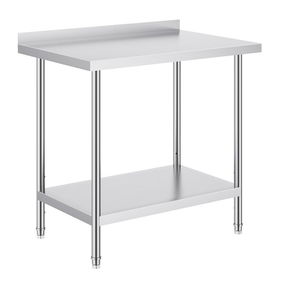 KFFKFF 24 x 36 x 36 Inch Robust Stainless Steel Workbench, Industrial Food Preparation Table, Sturdy Metal Workstation with Customizable Height for Dining Establishments, Residences