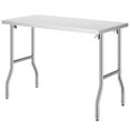 thumbnail image 1 of KFFKFF 24 x 48" Folding Commercial Prep Table Commercial Worktable Workstation Heavy-duty Stainless Steel Folding Table with 772 lbs Load, Kitchen Work Table, Silver, 1 of 8