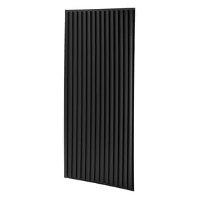 KFFKFF 24 x 48 in PVC Ceiling Tiles 12-Pack, 3D Black Linear Slat Panels, Durable PVC Sheets for Drop Grid, Smooth Paintable Surface, Easy to Cut, Stylish Design for Home or Office