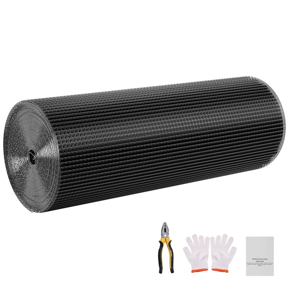 KFFKFF 24 in x 50 ft Hardware Cloth, 1/2 in 19 Gauge Galvanized Wire Mesh Roll, Durable Vinyl-Coated Weather-Resistant Fencing for Gardens, Animal Enclosures, and Pest Control