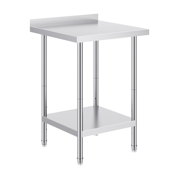 KFFKFF 24x24x36-Inch Metal Food Preparation Table, Durable Stainless Steel Work Table, Adjustable Height, Ideal for Restaurants, Homes, and Hotels