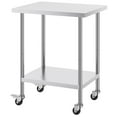 thumbnail image 1 of KFFKFF 24x30x38 Inch Stainless Steel Prep Table, Equipped with 4 Casters and 3 Height Settings, Durable for Restaurant Kitchen Use, Silver, 1 of 8