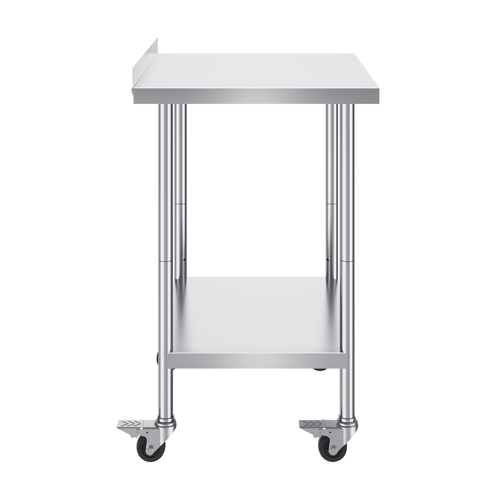 KFFKFF 24x30x40-Inch Metal Prep Table, Stainless Steel, with Wheels, Adjustable Height, Durable for Restaurant, Home, Hotel Use