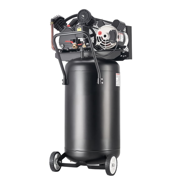 KFFKFF 25-Gallon Air Compressor, 2HP Motor, 5.5 SCFM at 90PSI, Max 200PSI Oil-Lubricated Tank, Portable Design with Wheels for Auto Repair, Tire Inflation, Painting, and Woodworking, 120V