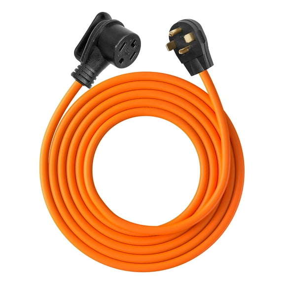 KFFKFF 25 ft Dryer Extension Cord, 4-Prong NEMA 14-30P to 14-30R, 125V/250V, STW 10AWG/4C, 30A,Copper Wire Cable with Black Storage Bag and PVC Cable Tie,Suitable for Indoor and Outdoor Applications