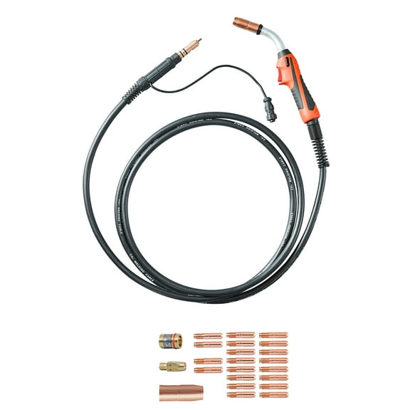 KFFKFF 250Amp Mig Welding Torch, 15FT Cable Included, Works with Millermatic 200, 210, 212, 250, 250X, 251, 252 Welding Machines, Appropriate for 0.030", 0.035" and 0.045" Welding Wires