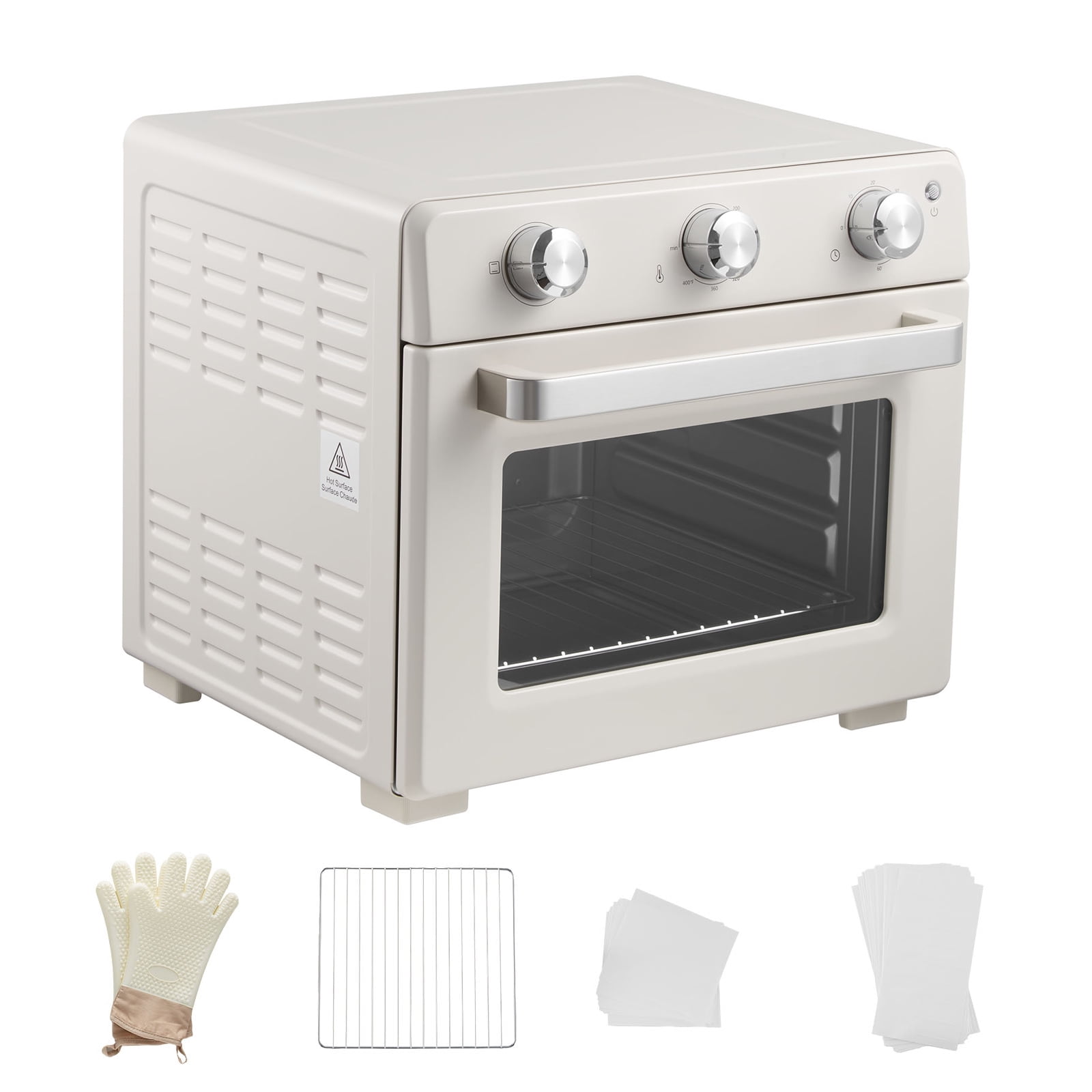 KFFKFF 26 Qt Sublimation Oven Machine, Compatible with 40oz Tumblers, Includes 50 Shrink Films, 1 Tape, and 2 Heat Gloves, 360° Turbo Convection for Sublimation Tumblers, Mugs, Bowls, Off-White