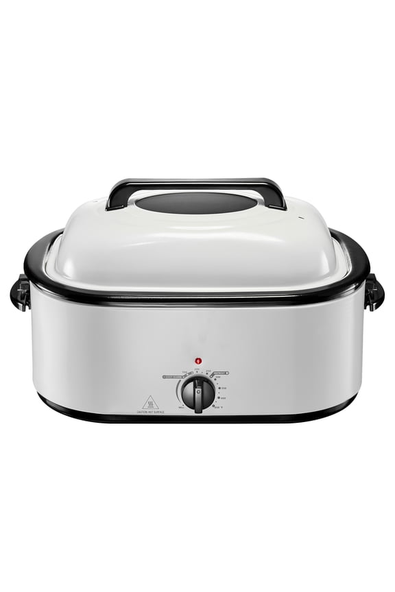26QT Electric Roaster Oven with Adjustable Temperature, Cool-Touch Handle, Self-Basting Lid, Defrost & Warm Functions, Suitable for 30lb Turkey
