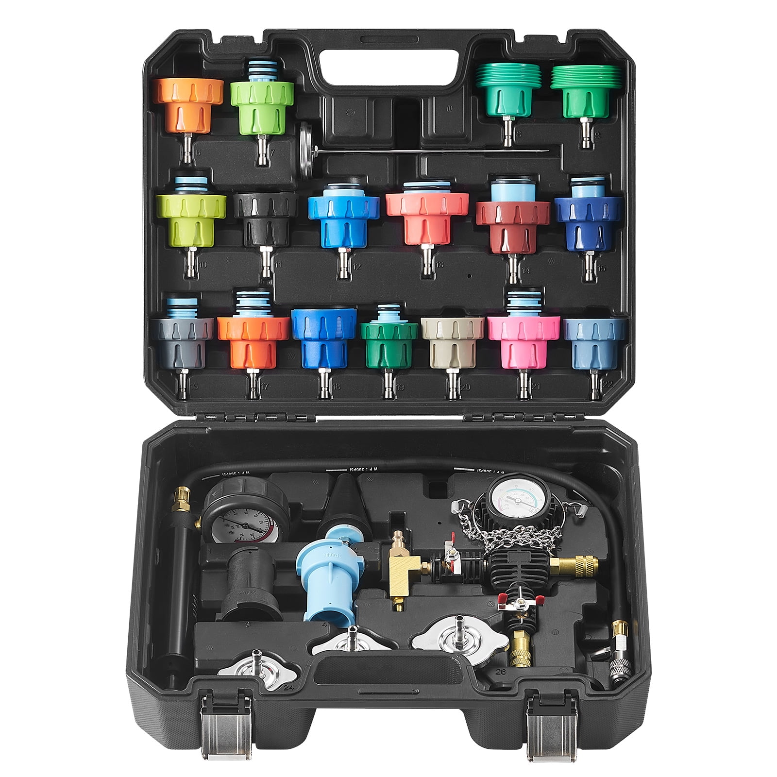 KFFKFF 28-Piece Radiator Pressure Tester Coolant Vacuum Purge Refill with Adapter