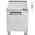 thumbnail image 1 of KFFKFF 28" Professional Cold Storage Unit & Salad Preparation Table, 7.4 Cubic Feet Stainless Steel Chilled Food Preparation Station with 12 Containers, Cutting Board, Defrosting Fridge with Lock, 1 of 9