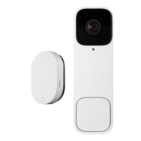 KFFKFF 2K Wireless Video Doorbell with 170° Wide-Angle Lens, Two-Way Audio, Motion Alerts, Night Vision, Compatible with Smart Assistants, Cloud Storage, and Dual Power Options