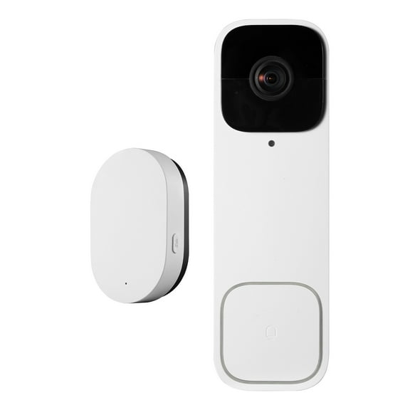 KFFKFF 2K Wireless Video Doorbell with 170 Wide-Angle Lens, Two-Way Audio, Motion Alerts, Night Vision, Compatible with Smart Assistants, Cloud Storage, and Dual Power Options