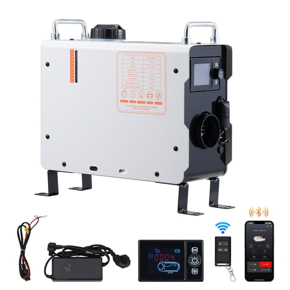 KFFKFF 2KW Diesel Heater, 12V/24V Universal Diesel Air Heater, Features Bluetooth APP Management, Remote Operation and Display Monitor, CO Alert