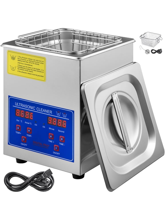 2L Ultrasonic Cleaning Device with Digital Timer, 40kHz Frequency, Comprised of 304 Stainless Steel, 110V, Ideal for Cleaning Jewelry, Watches, Glasses, Diamonds, Eyeglasses, and Small Parts