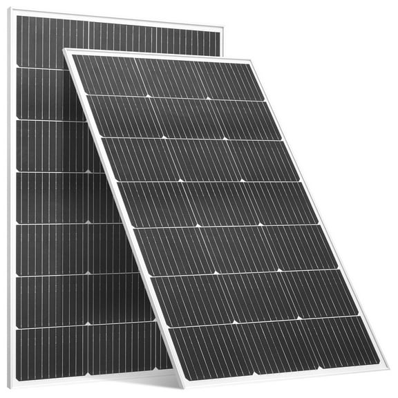 KFFKFF 2PCS 100W Monocrystalline Solar Panels, 23% Efficient Mono PV Module with Reliable MC4 Output & Durable Aluminum Frame, IP65 Waterproof Solar Panel for Vehicle, Boat, RV, Flat Roof