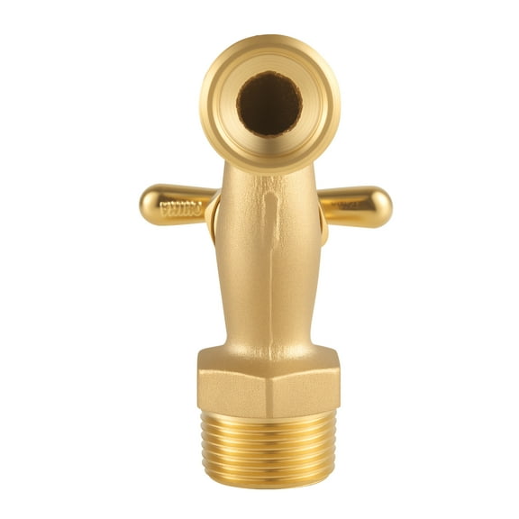 KFFKFF 3/4" MIP x 3/4" MHT Hose Bibb, Multi-Turn Garden Valve, Durable Brass Outdoor Faucet, Heavy-Duty Water Spigot, Plumbing Fitting for Copper and Galvanized Pipes
