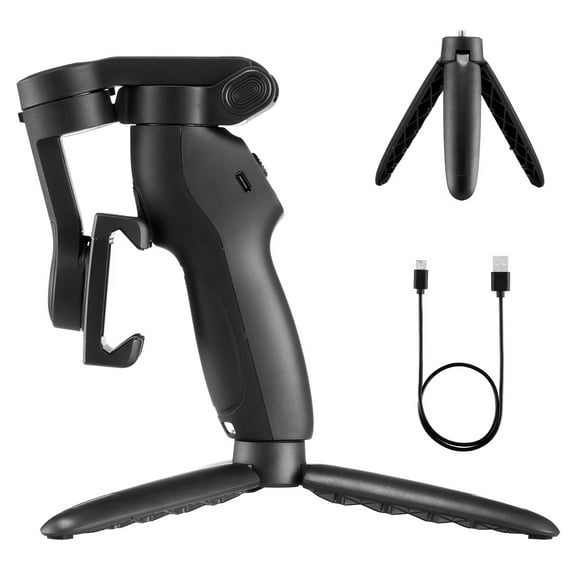 KFFKFF 3-Axis Smartphone Gimbal Stabilizer with AI Tracking, Foldable Design, Fill Light, Tripod, and Portable Features for Video Recording on Android and iPhone